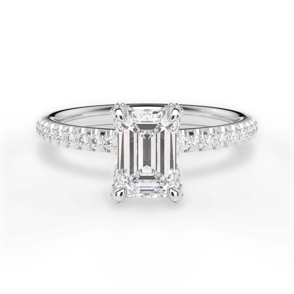 14kt White Gold/18kt White Gold/Platinum/emerald/top