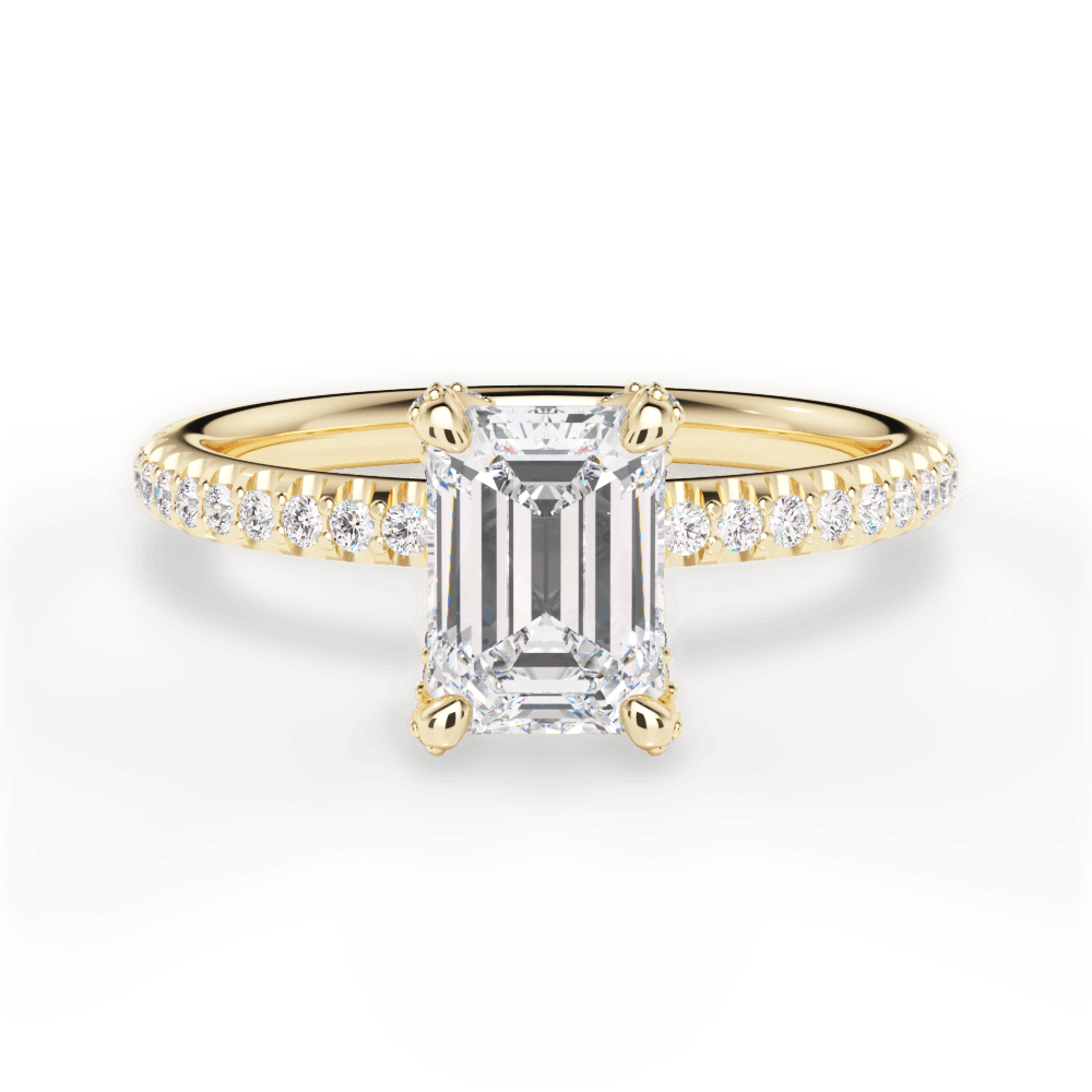 14kt Yellow Gold/18kt Yellow Gold/emerald/top