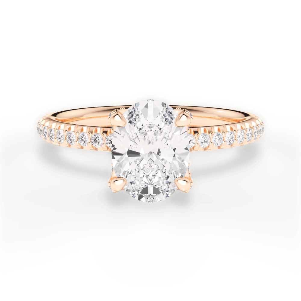 14kt Rose Gold/18kt Rose Gold/oval/top