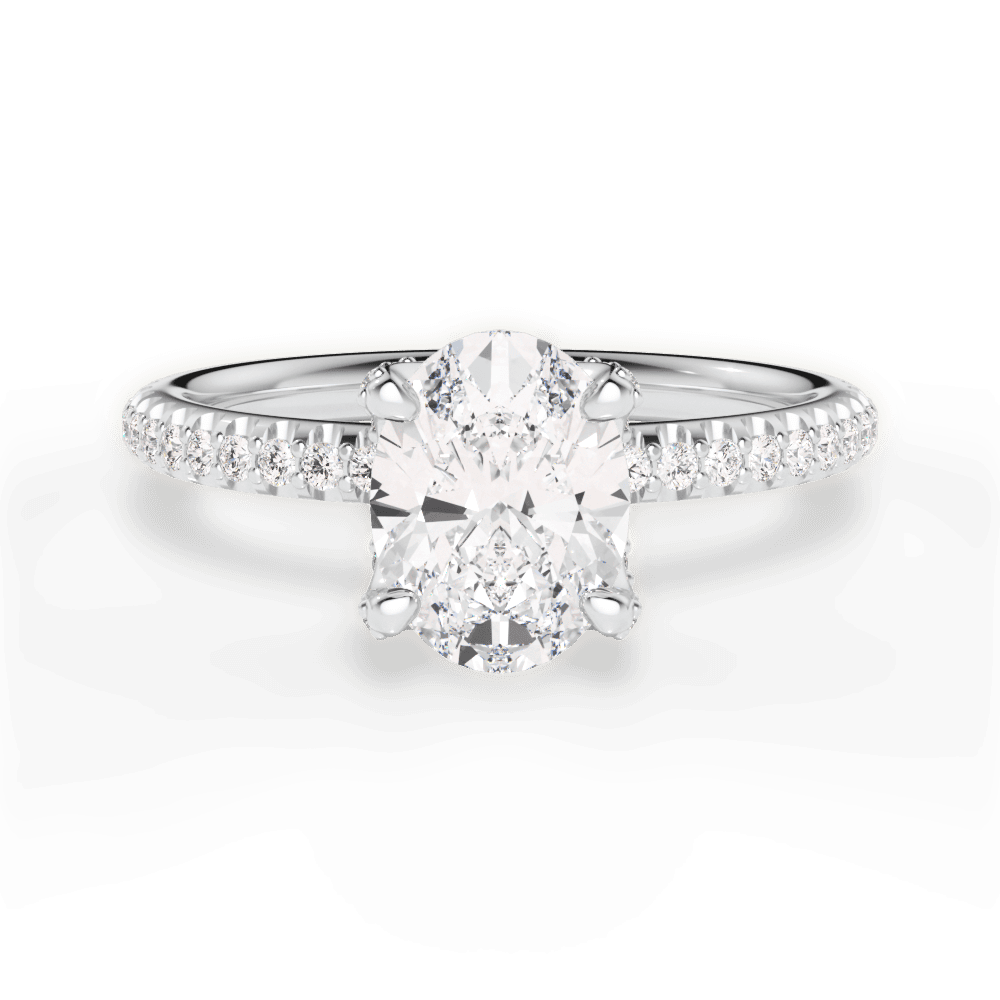 14kt White Gold/18kt White Gold/Platinum/oval/top