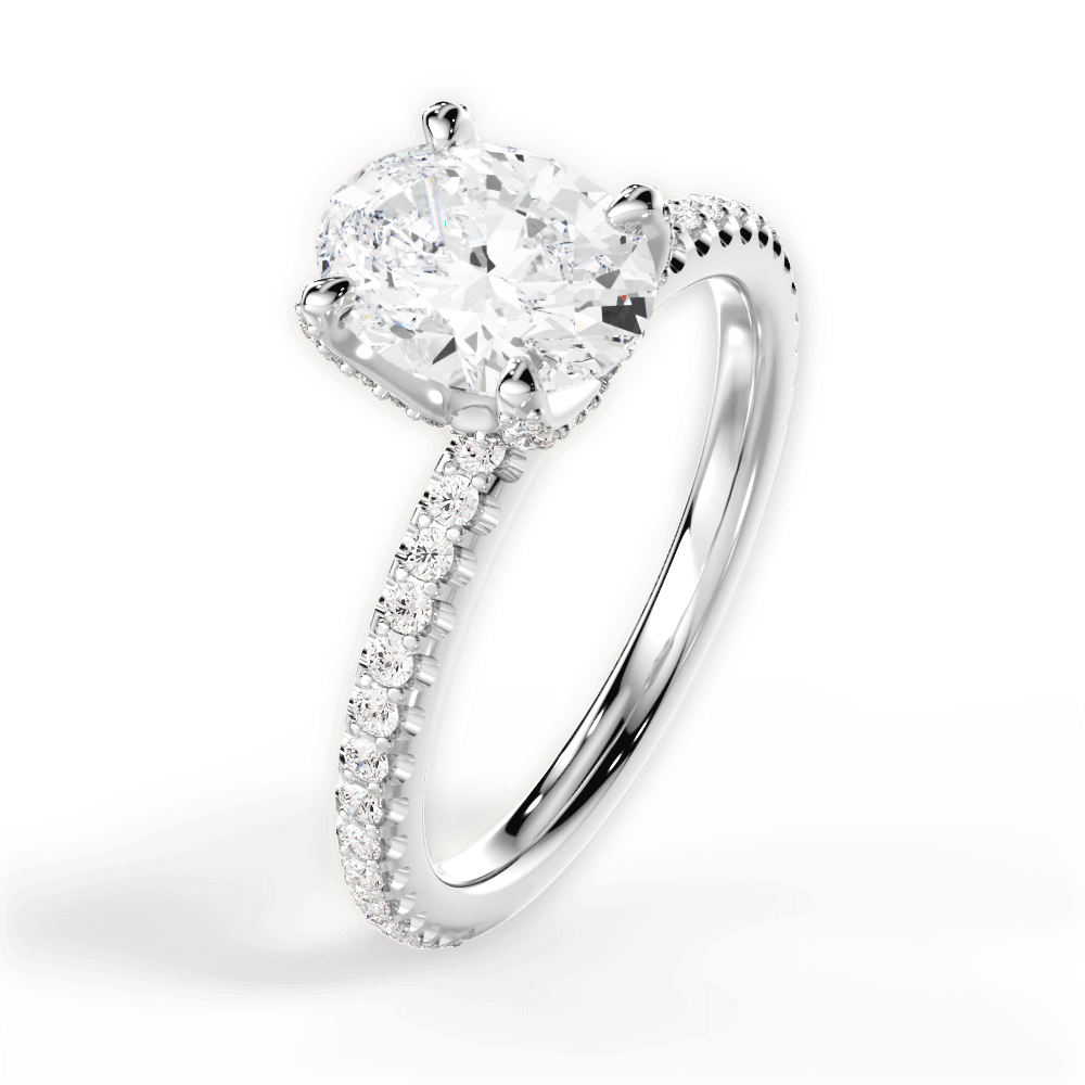 14kt White Gold/18kt White Gold/Platinum/oval/perspective