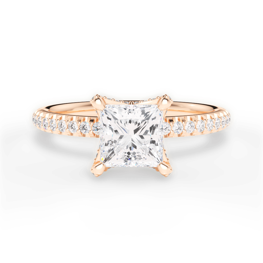 14kt Rose Gold/18kt Rose Gold/princess/top