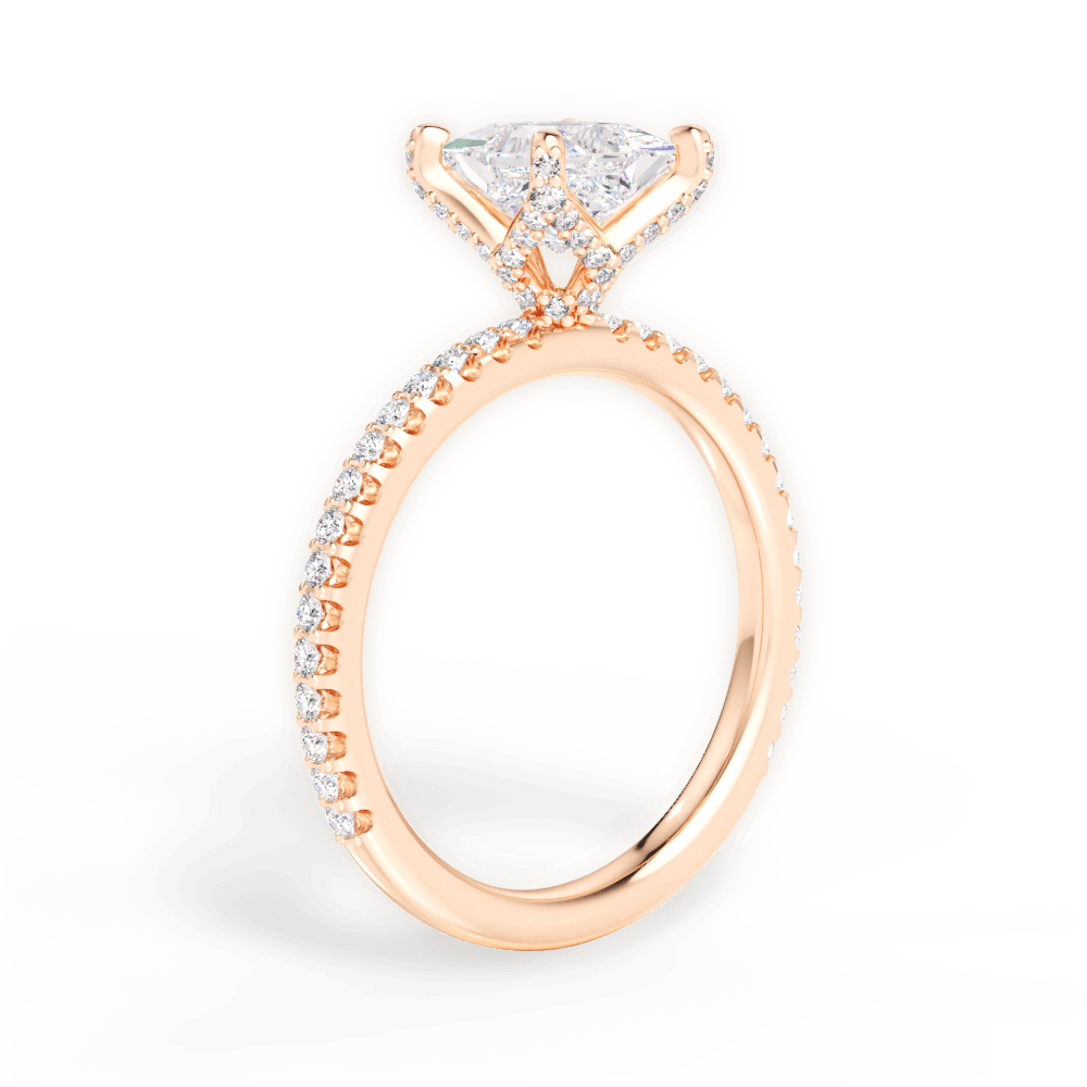 14kt Rose Gold/18kt Rose Gold/princess/front