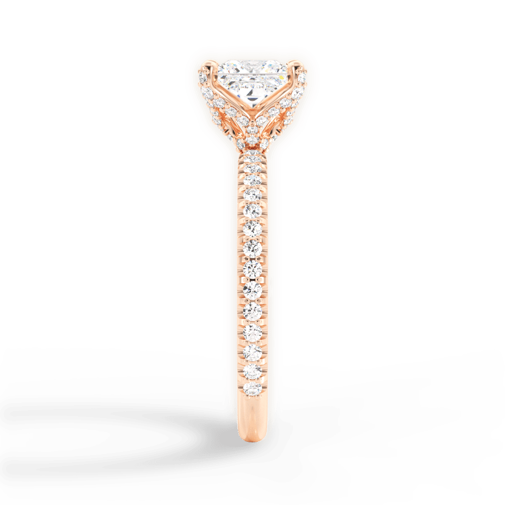14kt Rose Gold/18kt Rose Gold/princess/side