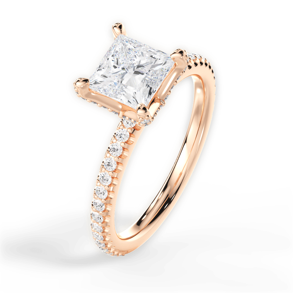 14kt Rose Gold/18kt Rose Gold/princess/perspective