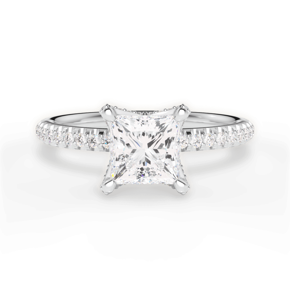 14kt White Gold/18kt White Gold/Platinum/princess/top