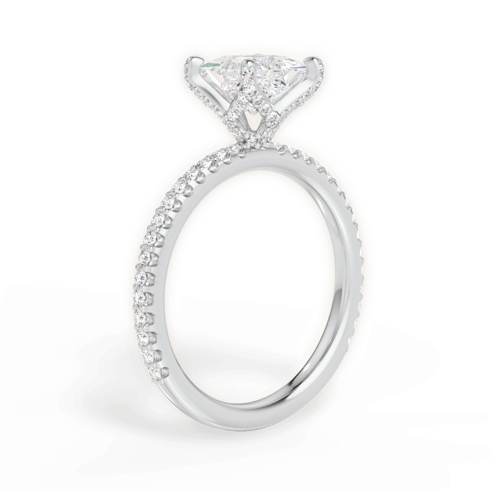 14kt White Gold/18kt White Gold/Platinum/princess/side