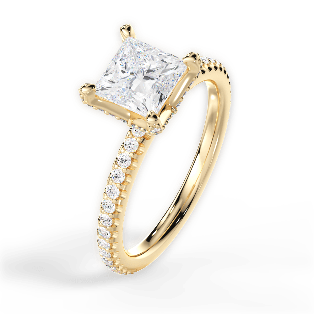 14kt Yellow Gold/18kt Yellow Gold/princess/perspective