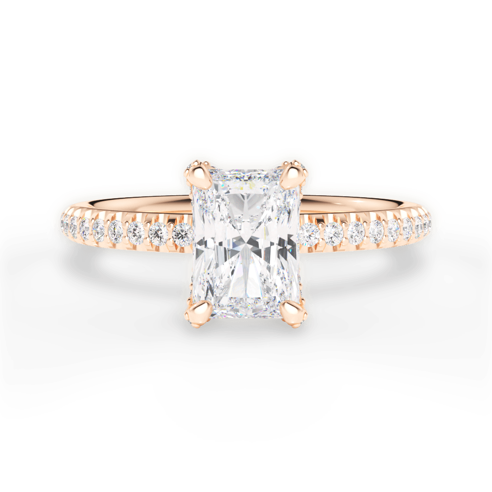 14kt Rose Gold/18kt Rose Gold/radiant/top