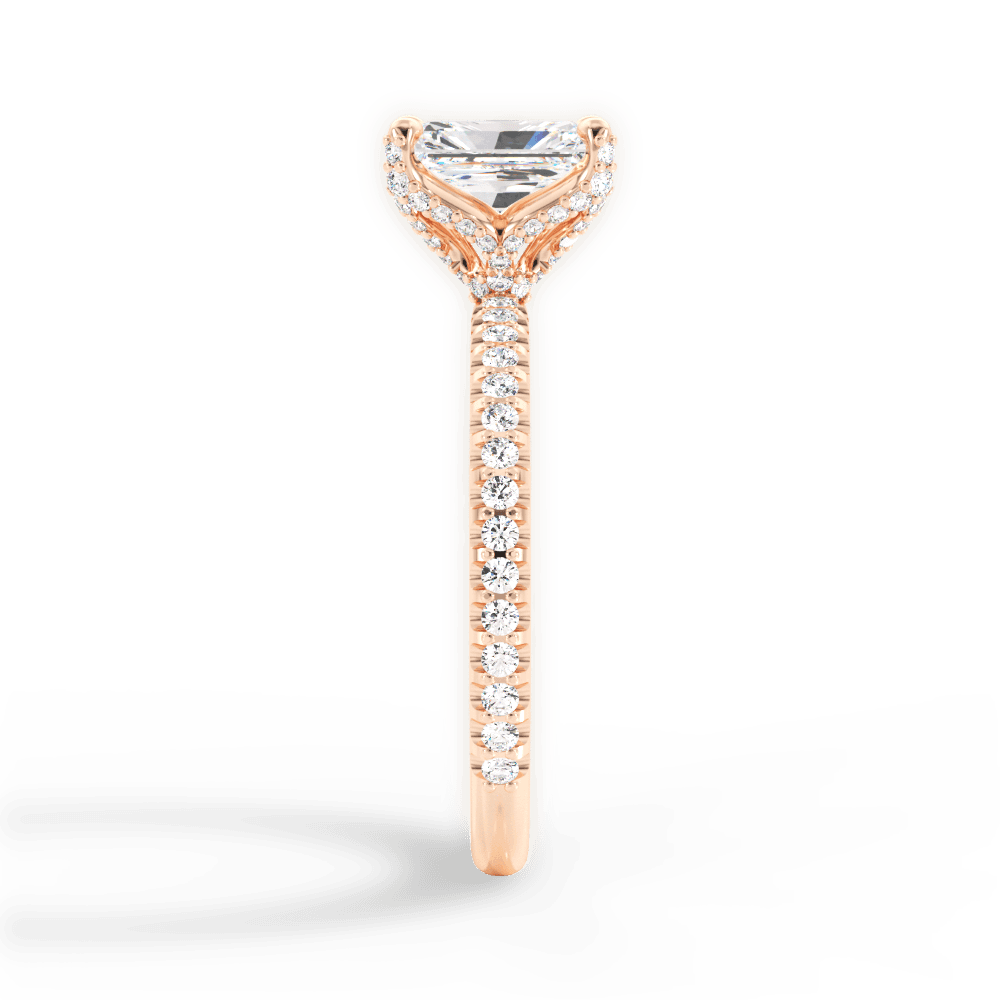 14kt Rose Gold/18kt Rose Gold/radiant/side
