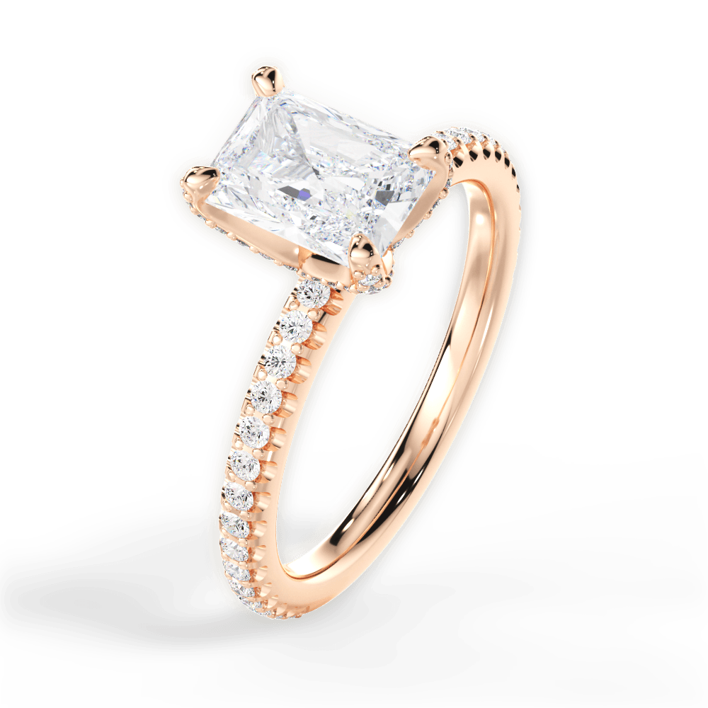 14kt Rose Gold/18kt Rose Gold/radiant/perspective