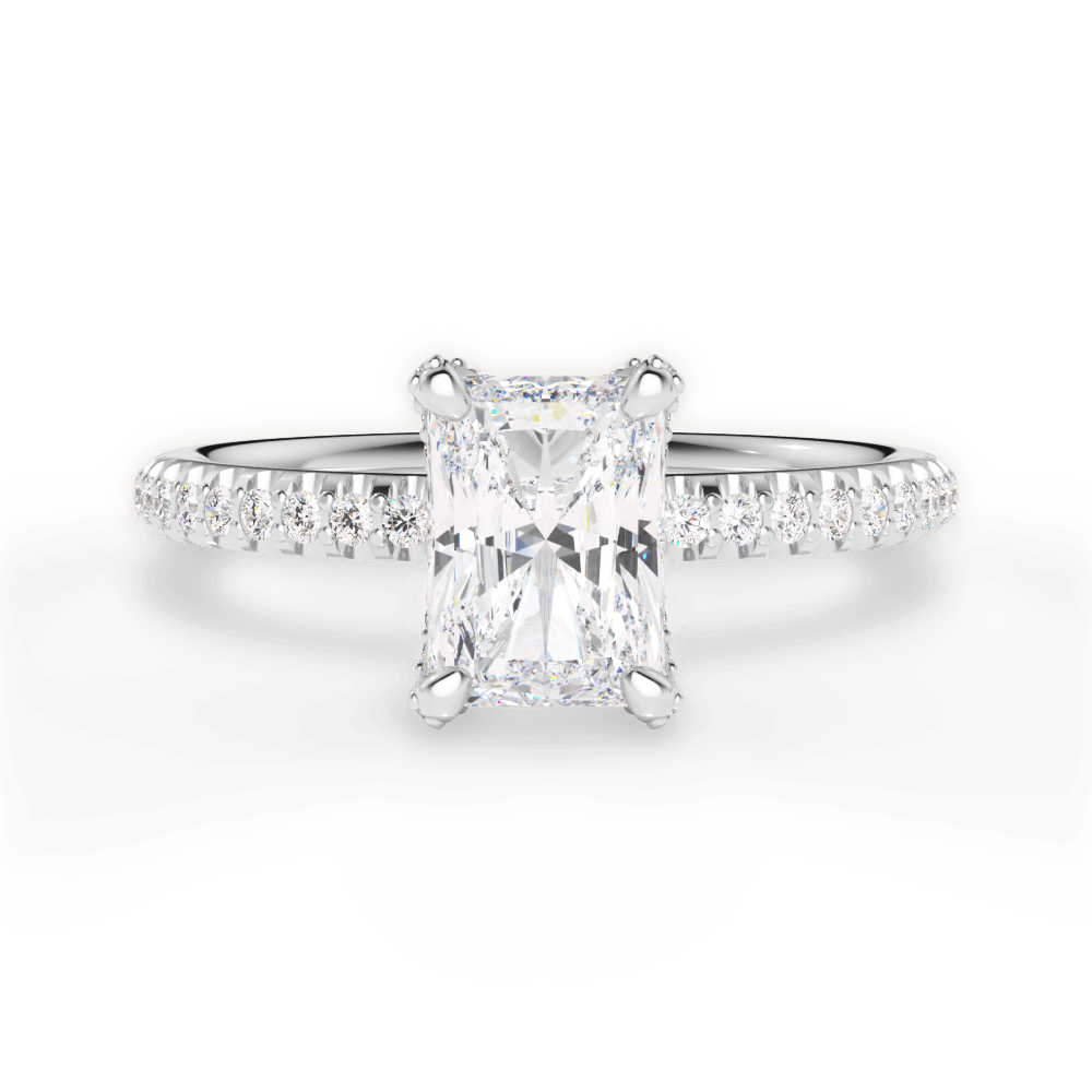 14kt White Gold/18kt White Gold/Platinum/radiant/top