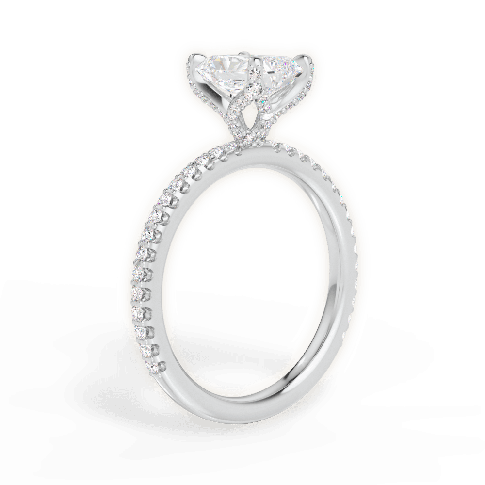 14kt White Gold/18kt White Gold/Platinum/radiant/front