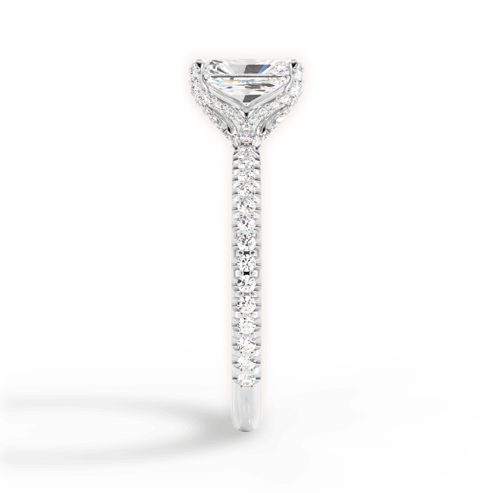 14kt White Gold/18kt White Gold/Platinum/radiant/side