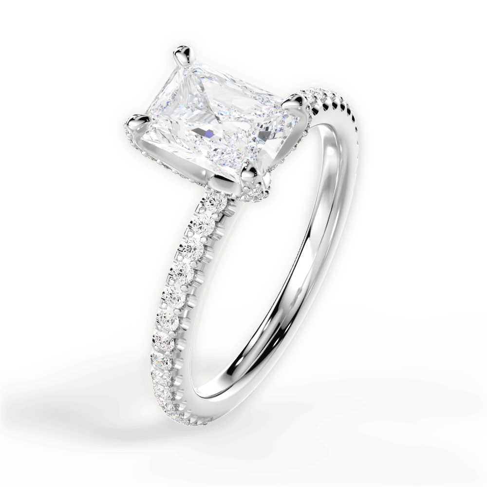 14kt White Gold/18kt White Gold/Platinum/radiant/perspective