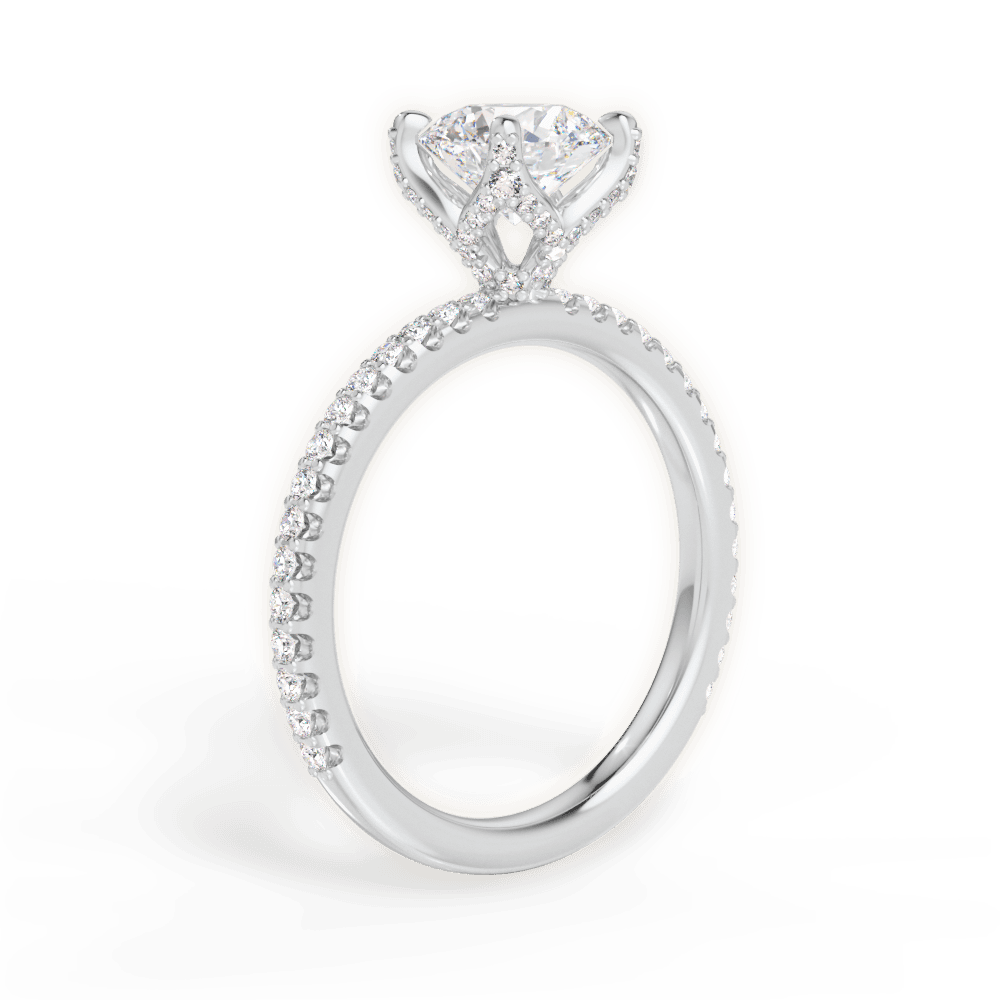 14kt White Gold/18kt White Gold/Platinum/round/front