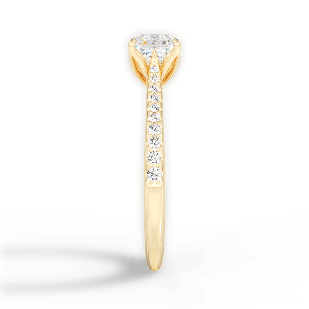 14kt Yellow Gold/18kt Yellow Gold/asscher/side