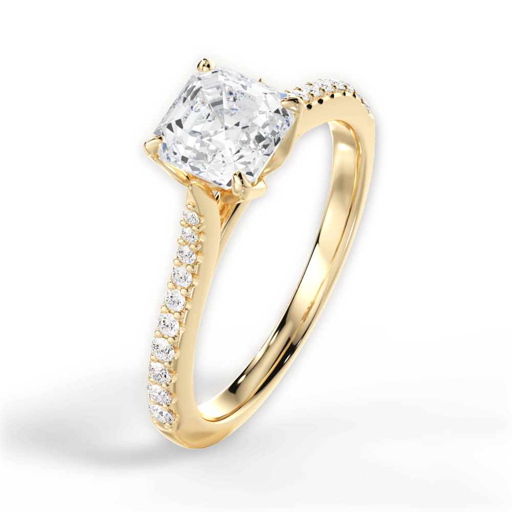 14kt Yellow Gold/18kt Yellow Gold/asscher/perspective