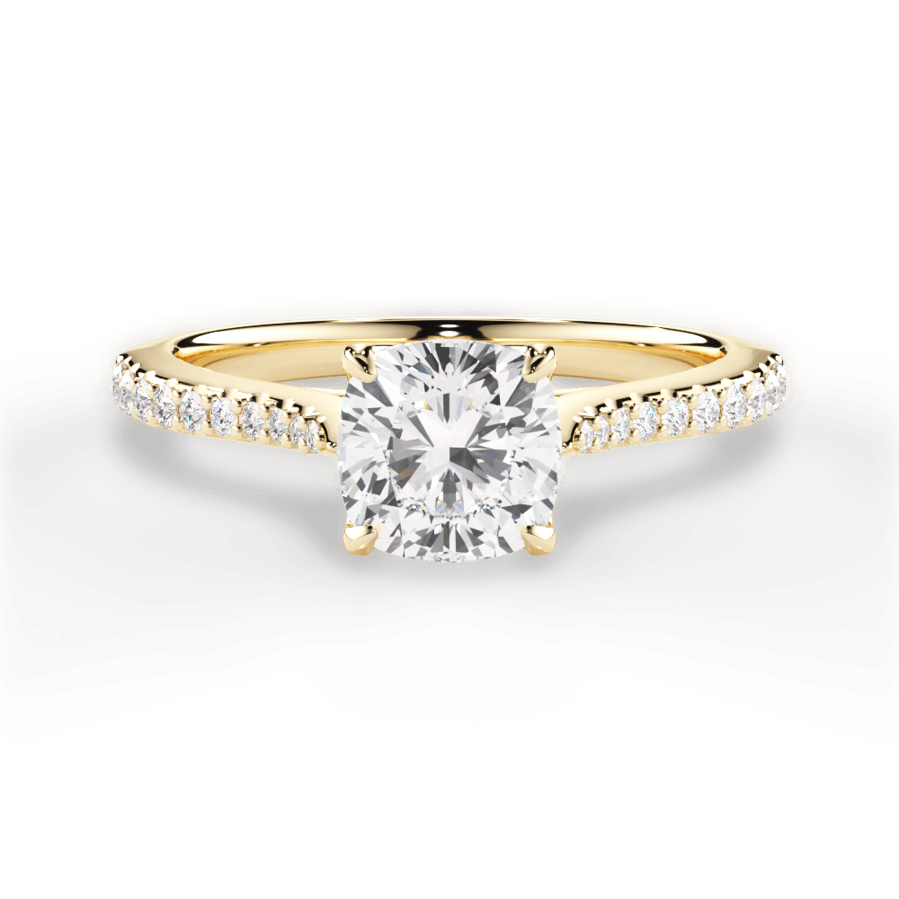 14kt Yellow Gold/18kt Yellow Gold/cushion/top