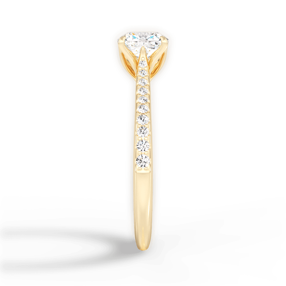 14kt Yellow Gold/18kt Yellow Gold/cushion/side