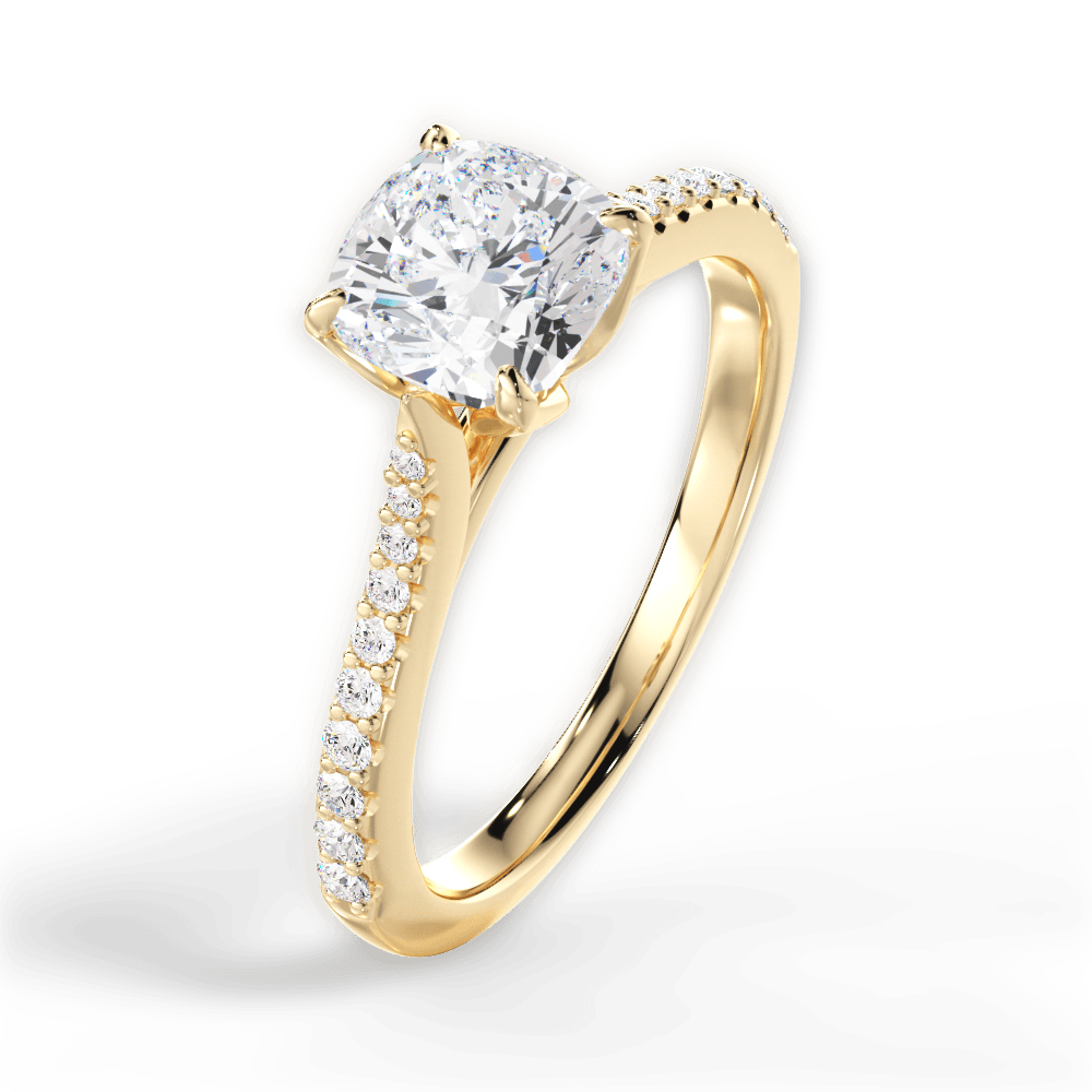 14kt Yellow Gold/18kt Yellow Gold/cushion/perspective