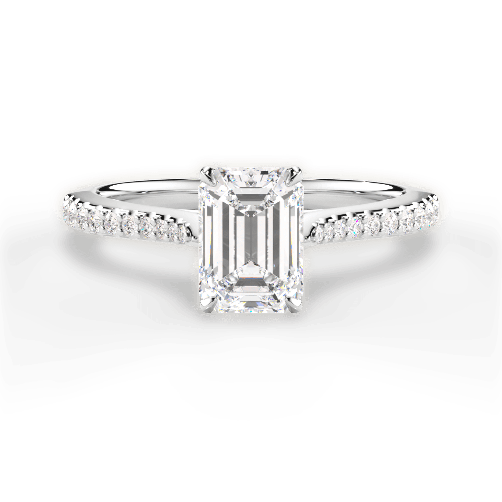 14kt White Gold/18kt White Gold/Platinum/emerald/top