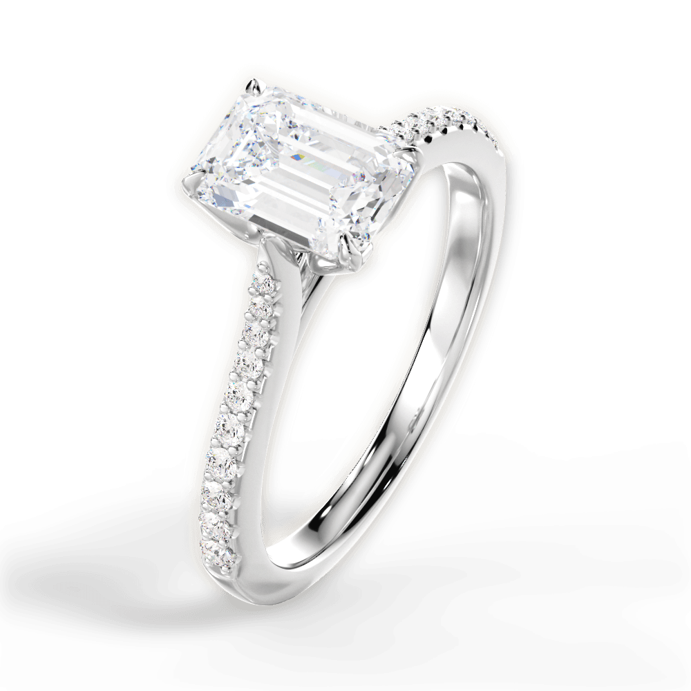 14kt White Gold/18kt White Gold/Platinum/emerald/perspective