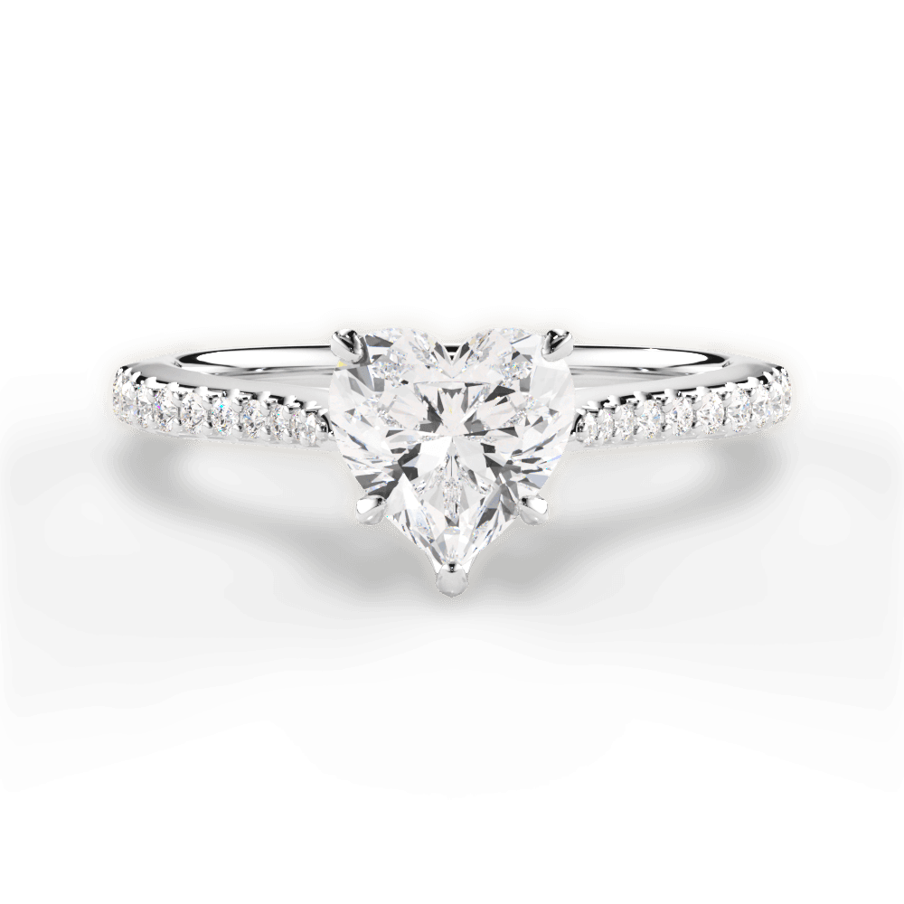 14kt White Gold/18kt White Gold/Platinum/heart/top