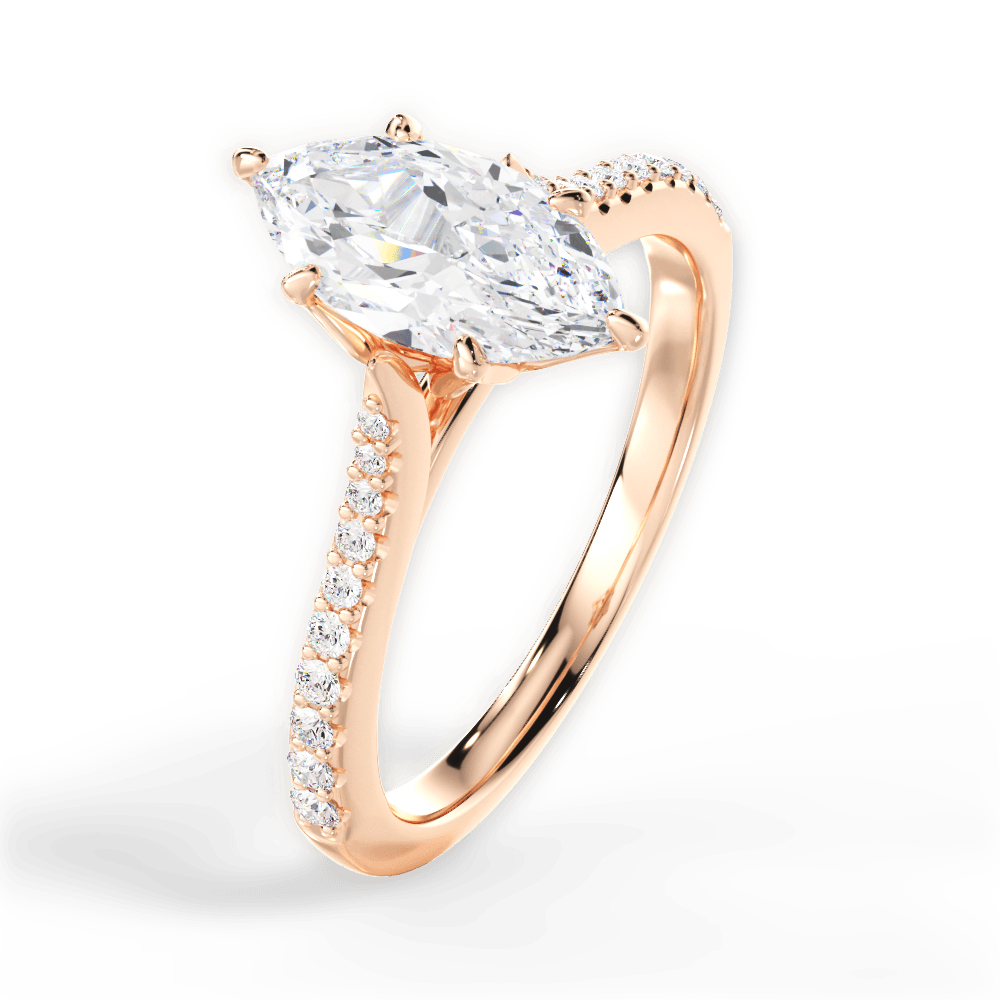 14kt Rose Gold/18kt Rose Gold/marquise/perspective