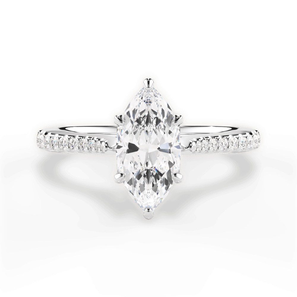 14kt White Gold/18kt White Gold/Platinum/marquise/top