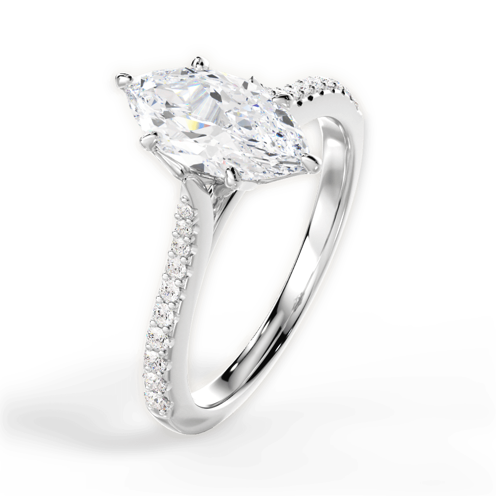 14kt White Gold/18kt White Gold/Platinum/marquise/perspective