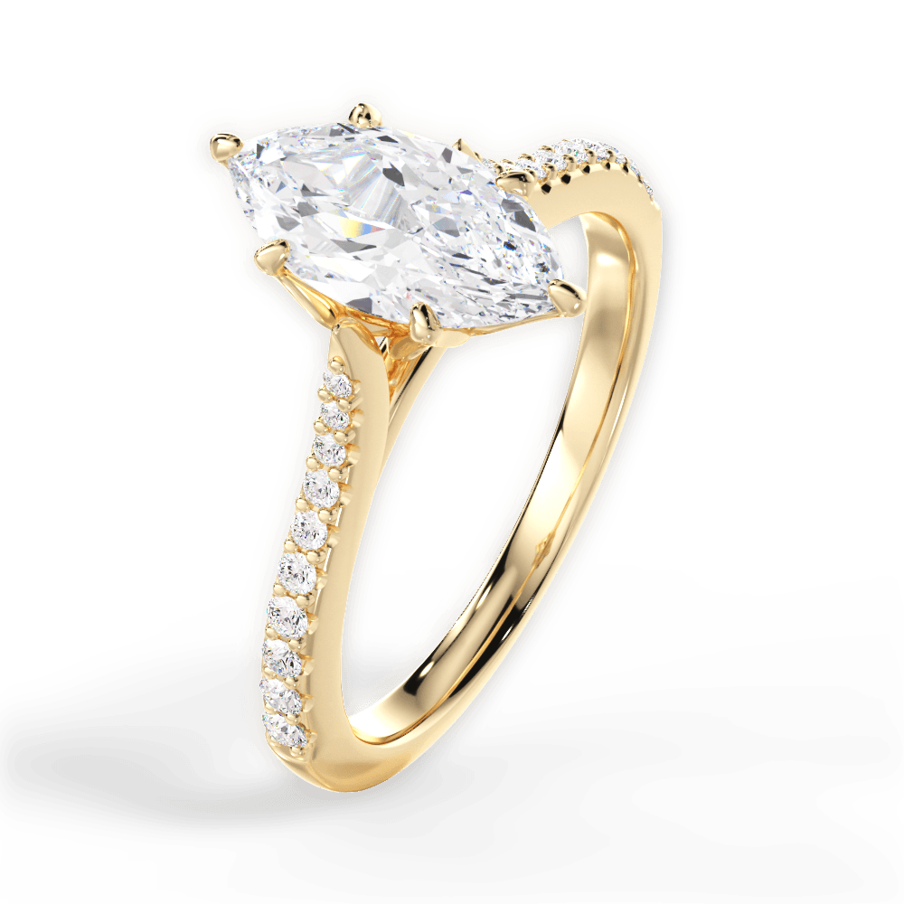 14kt Yellow Gold/18kt Yellow Gold/marquise/perspective