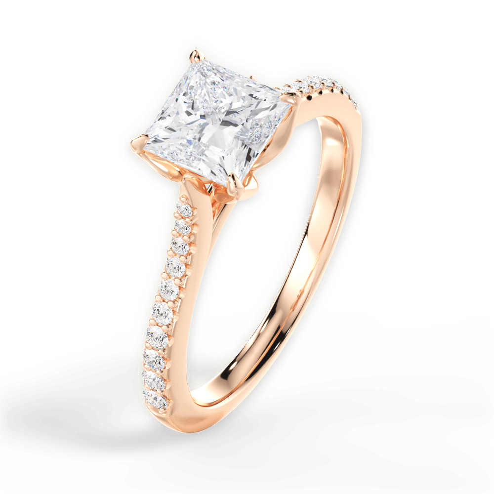 14kt Rose Gold/18kt Rose Gold/princess/perspective