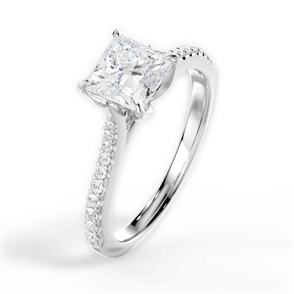 14kt White Gold/18kt White Gold/Platinum/princess/perspective