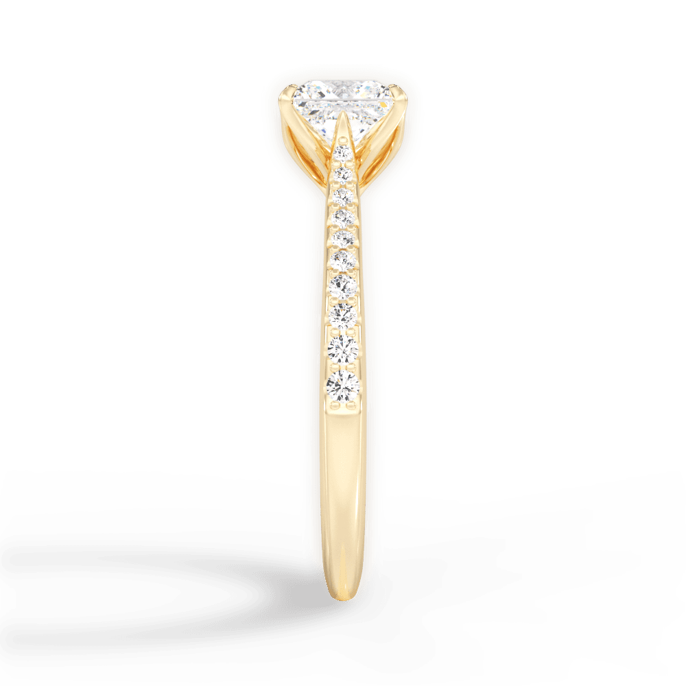 14kt Yellow Gold/18kt Yellow Gold/princess/side