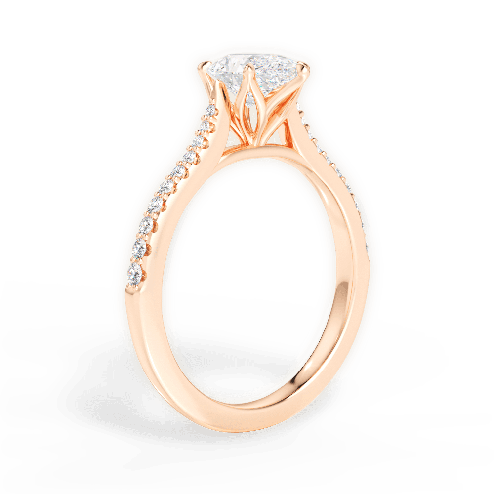 14kt Rose Gold/18kt Rose Gold/pear/front