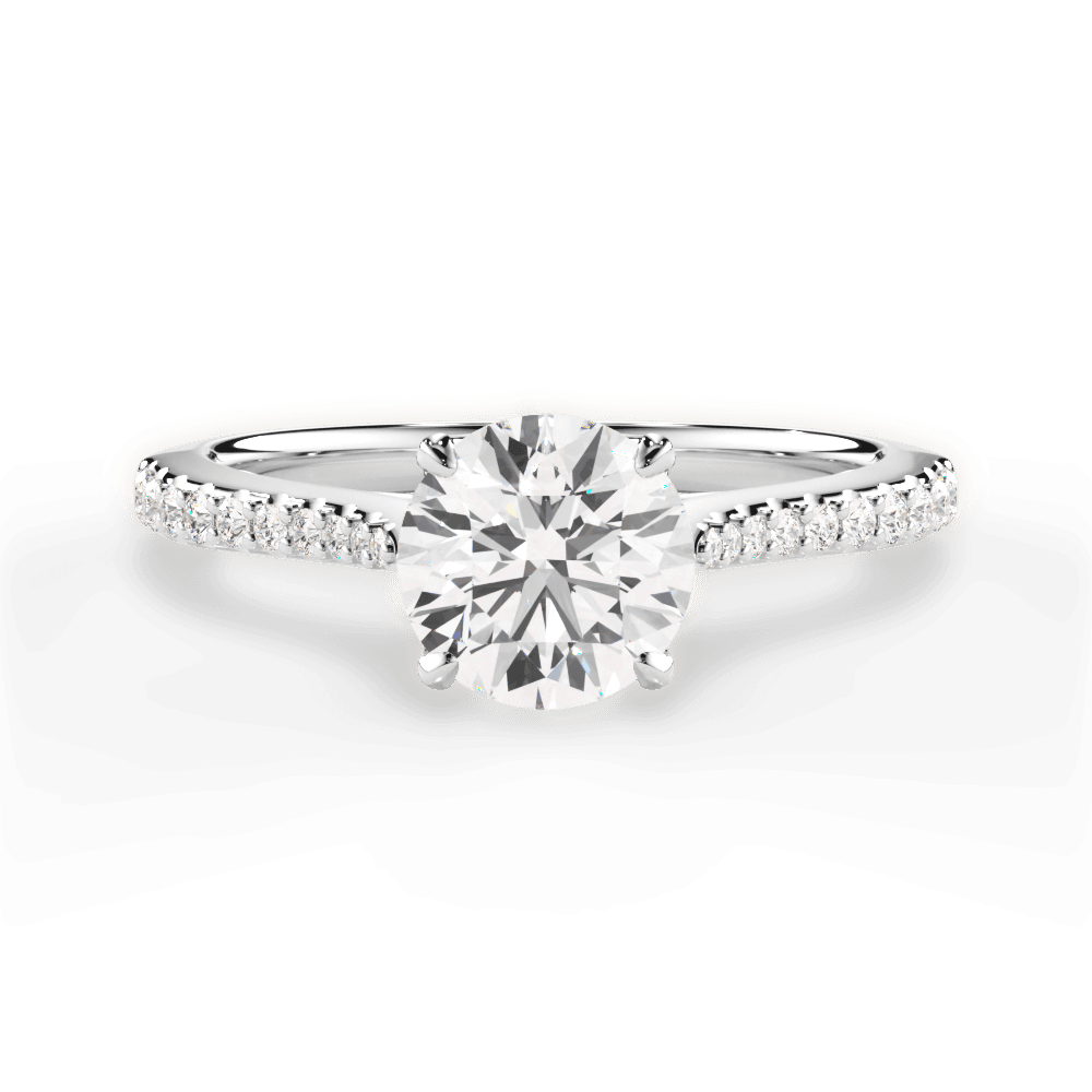 14kt White Gold/18kt White Gold/Platinum/round/top