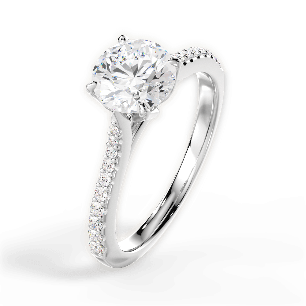 14kt White Gold/18kt White Gold/Platinum/round/perspective
