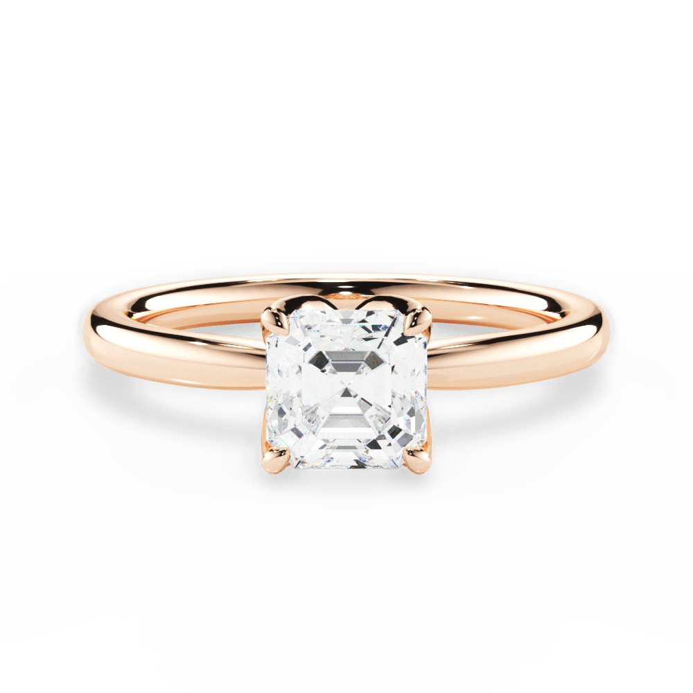 14kt Rose Gold/18kt Rose Gold/asscher/top