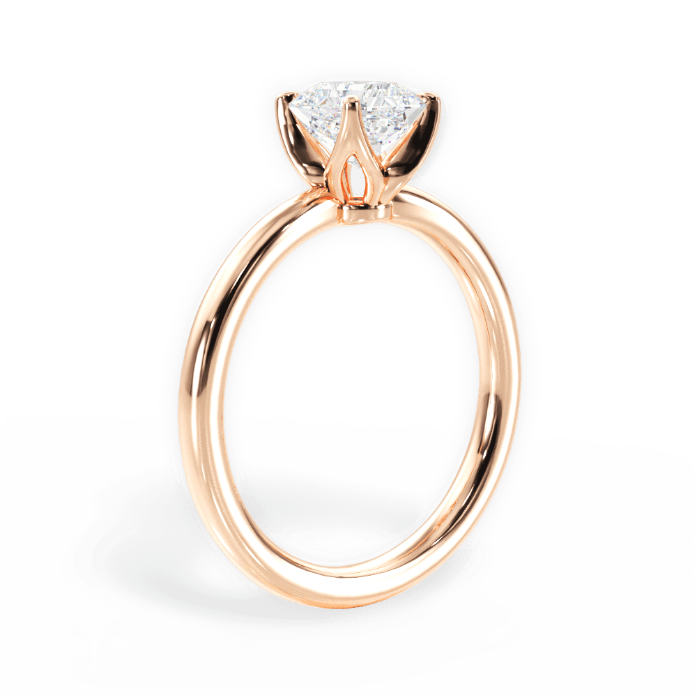 14kt Rose Gold/18kt Rose Gold/asscher/front