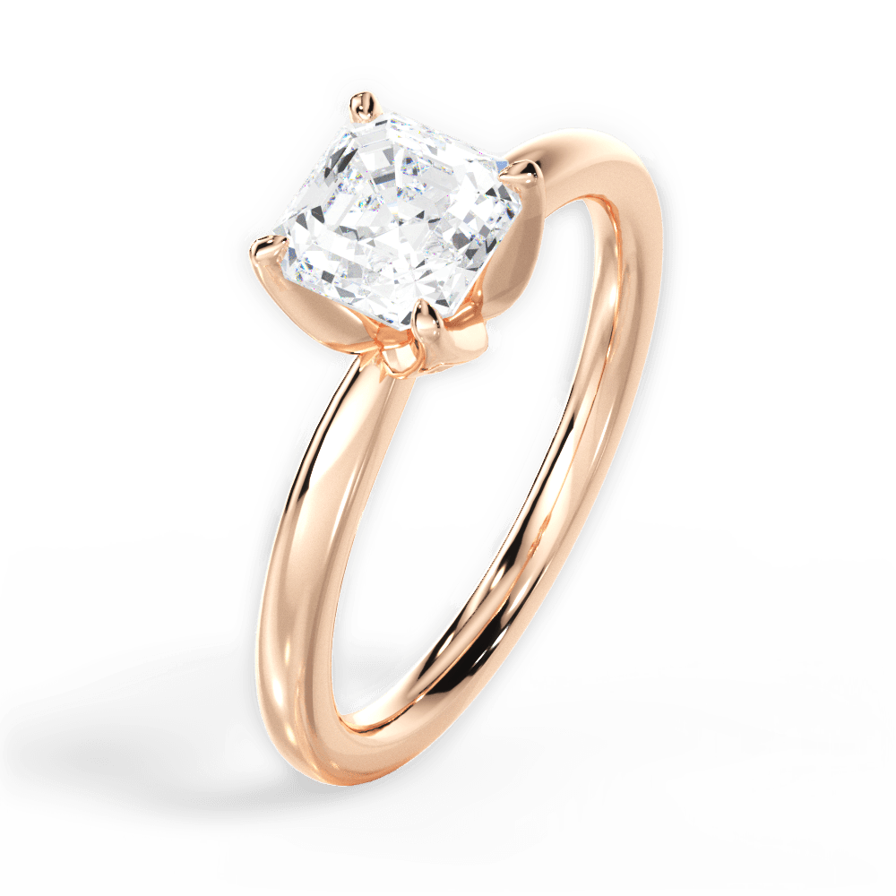 14kt Rose Gold/18kt Rose Gold/asscher/perspective