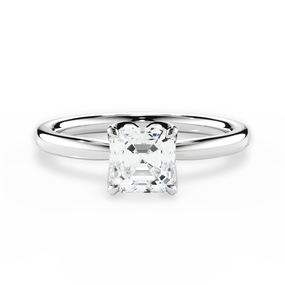 14kt White Gold/18kt White Gold/Platinum/asscher/top