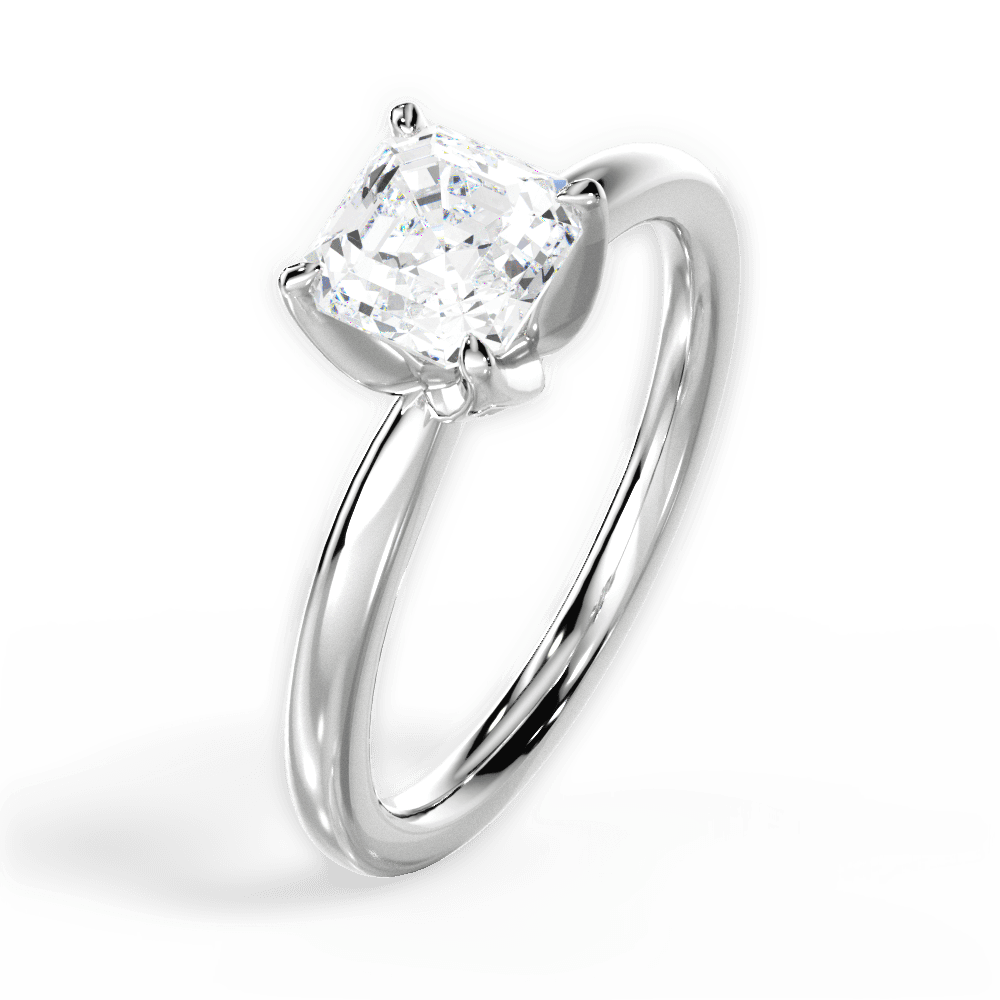 14kt White Gold/18kt White Gold/Platinum/asscher/perspective