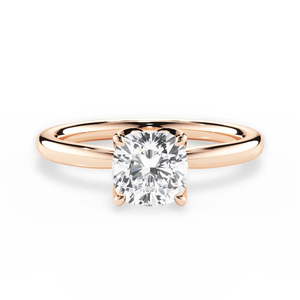 14kt Rose Gold/18kt Rose Gold/cushion/top