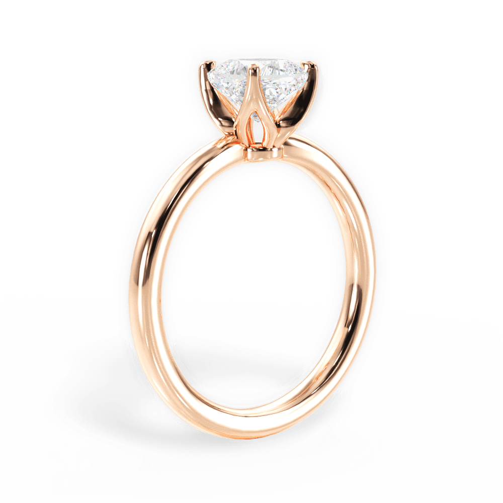 14kt Rose Gold/18kt Rose Gold/cushion/front