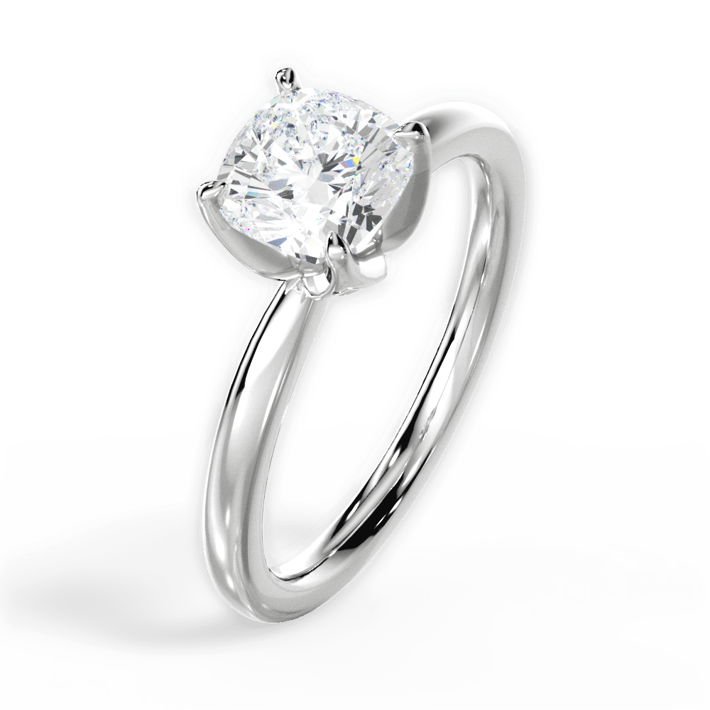 14kt White Gold/18kt White Gold/Platinum/cushion/perspective