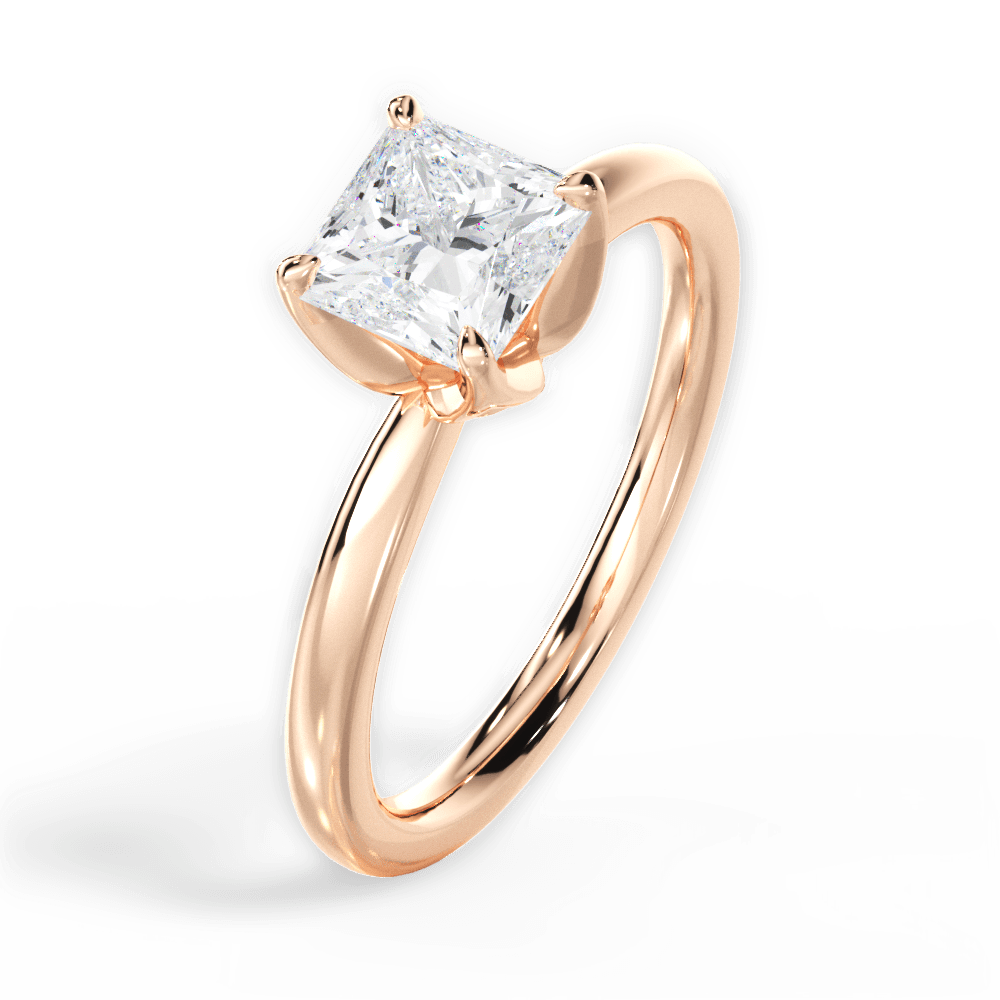 14kt Rose Gold/18kt Rose Gold/princess/perspective