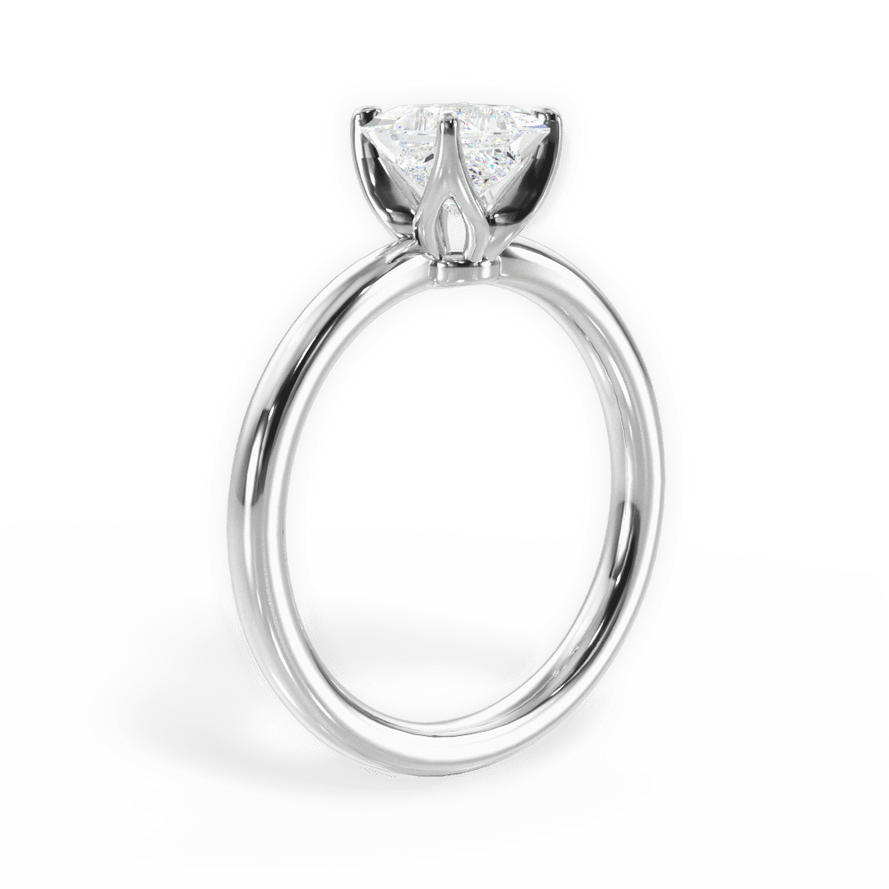 14kt White Gold/18kt White Gold/Platinum/princess/front