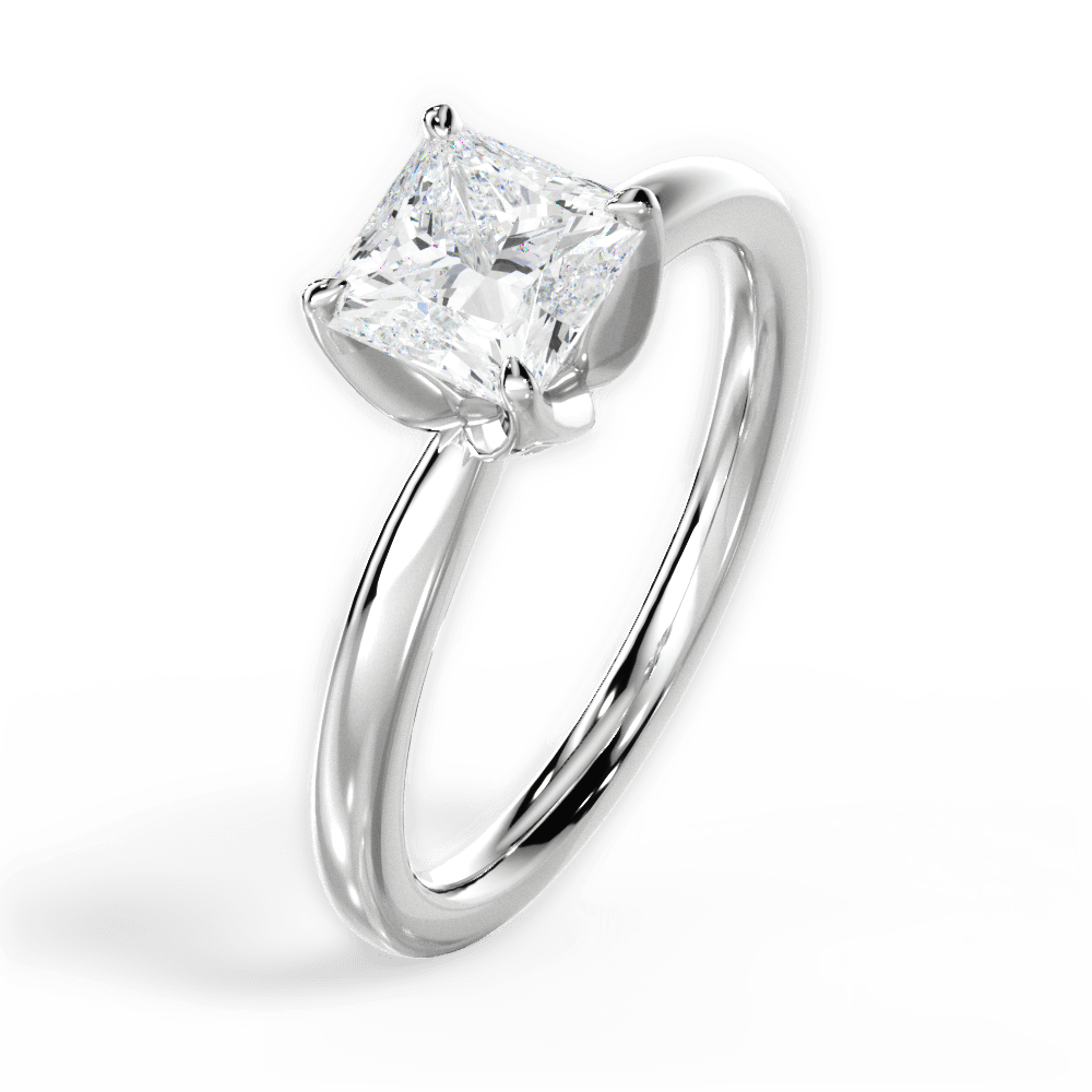 14kt White Gold/18kt White Gold/Platinum/princess/perspective