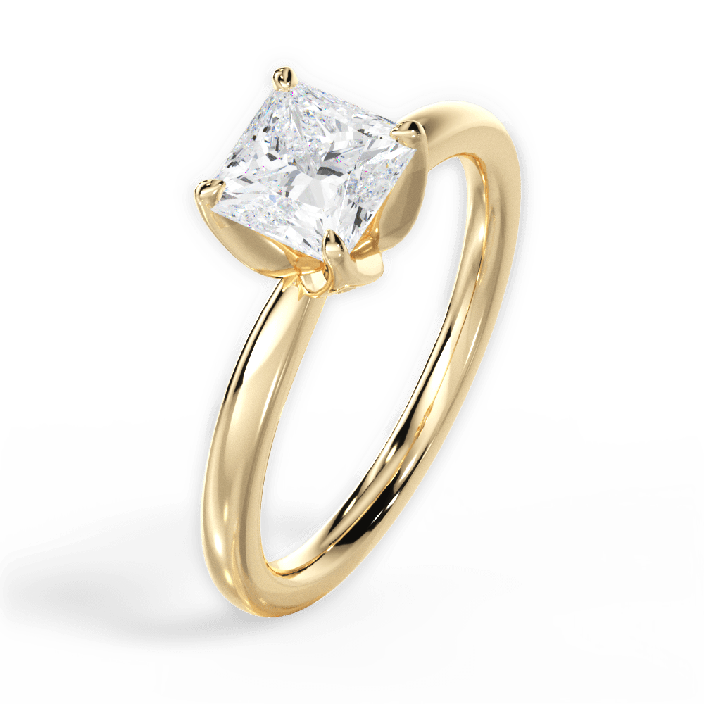 14kt Yellow Gold/18kt Yellow Gold/princess/perspective